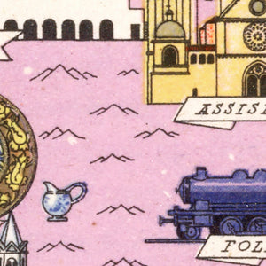 Vintage Map of Umbria Italy, 1938