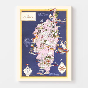 Vintage Map of Corsica France, 1938