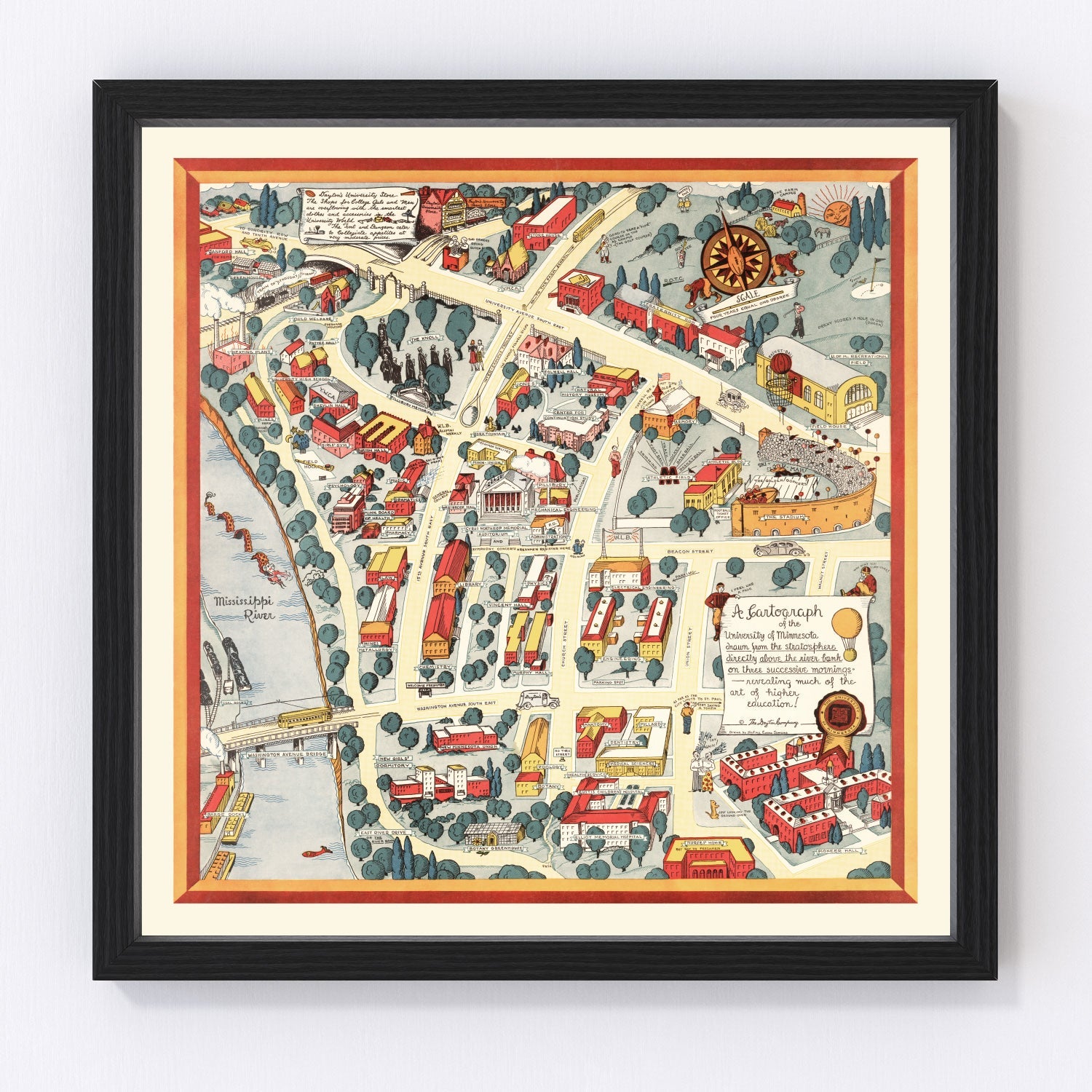 Vintage Map of University of Minnesota, 1940