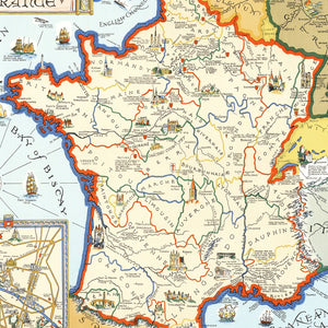 Vintage Map of France 1929