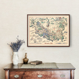 Vintage Map of Victoria, Canada 1939