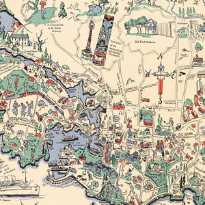 Vintage Map of Victoria, Canada 1939