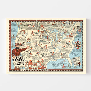 Vintage Map of United States 1935