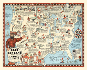 Vintage Map of United States 1935