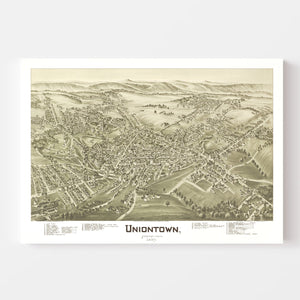 Vintage Map of Uniontown, Pennsylvania 1897