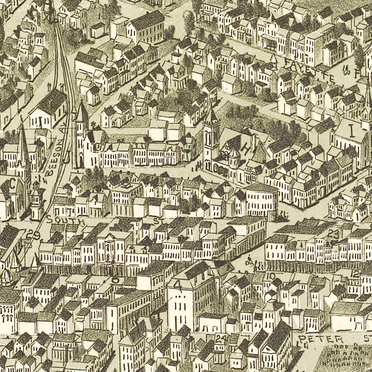 Vintage Map of Uniontown, Pennsylvania 1897