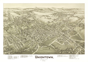 Vintage Map of Uniontown, Pennsylvania 1897