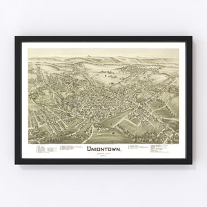 Vintage Map of Uniontown, Pennsylvania 1897