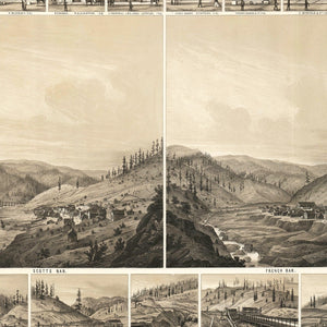 Vintage Map of Scotts Bar, California 1856