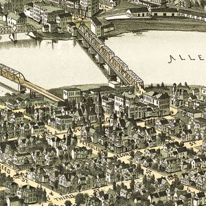Vintage Map of Oil City, Pennsylvania 1896