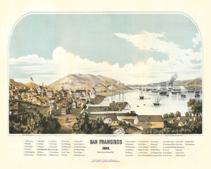 Vintage Map of San Francisco, California 1849