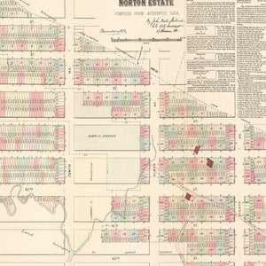 Vintage Map of Hell's Kitchen Manhattan, New York 1872