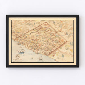 Vintage Map of Detroit, Michigan 1818
