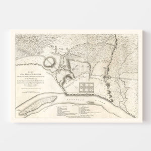 Vintage Map of Savannah, Georgia 1794
