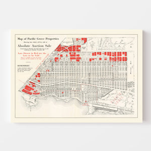 Vintage Map of Pacific Grove, California 1919