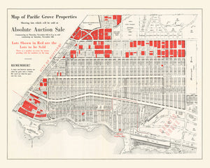 Vintage Map of Pacific Grove, California 1919