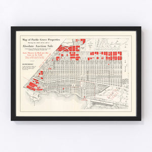 Vintage Map of Pacific Grove, California 1919