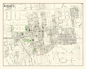 Vintage Map of Jamaica Queens, New York 1873
