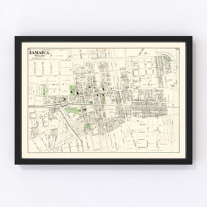 Vintage Map of Jamaica Queens, New York 1873