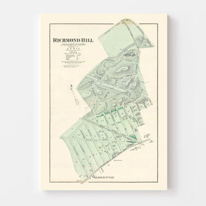 Vintage Map of Richmond Hill Queens, New York 1873