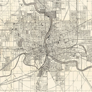 Vintage Map of Des Moines, Iowa 1906