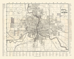Vintage Map of Des Moines, Iowa 1906