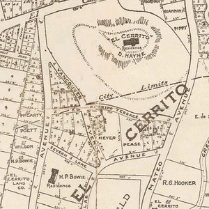 Vintage Map of San Mateo, California 1912