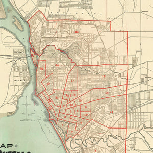 Vintage Map of Bufalo, New York 1891