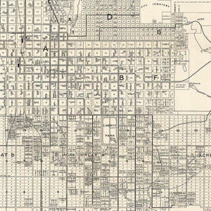 Vintage Map of Salt Lake City, Utah 1909