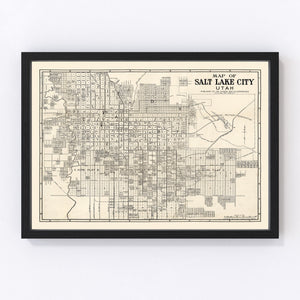 Vintage Map of Salt Lake City, Utah 1909