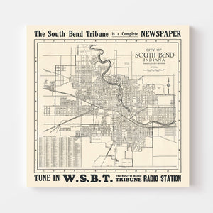 Vintage Map of South Bend, Indiana 1931