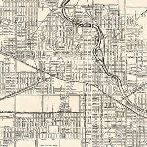 Vintage Map of South Bend, Indiana 1931