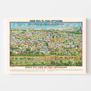 Vintage Map of Jerusalem,  1900