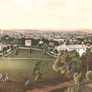 Vintage Map of Worcester, Massachusetts 1864