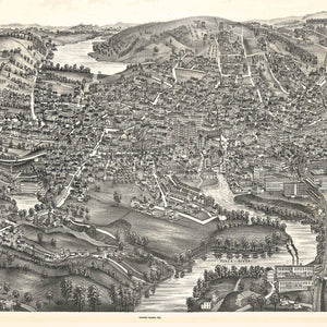 Vintage Map of Amesbury, Massachusetts 1890