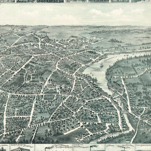 Vintage Map of Exeter, New Hampshire 1896