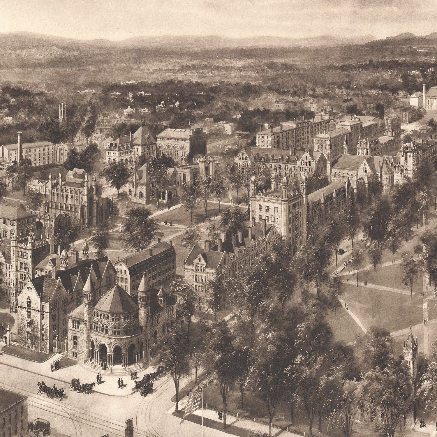 Vintage Map of Yale University, 1906