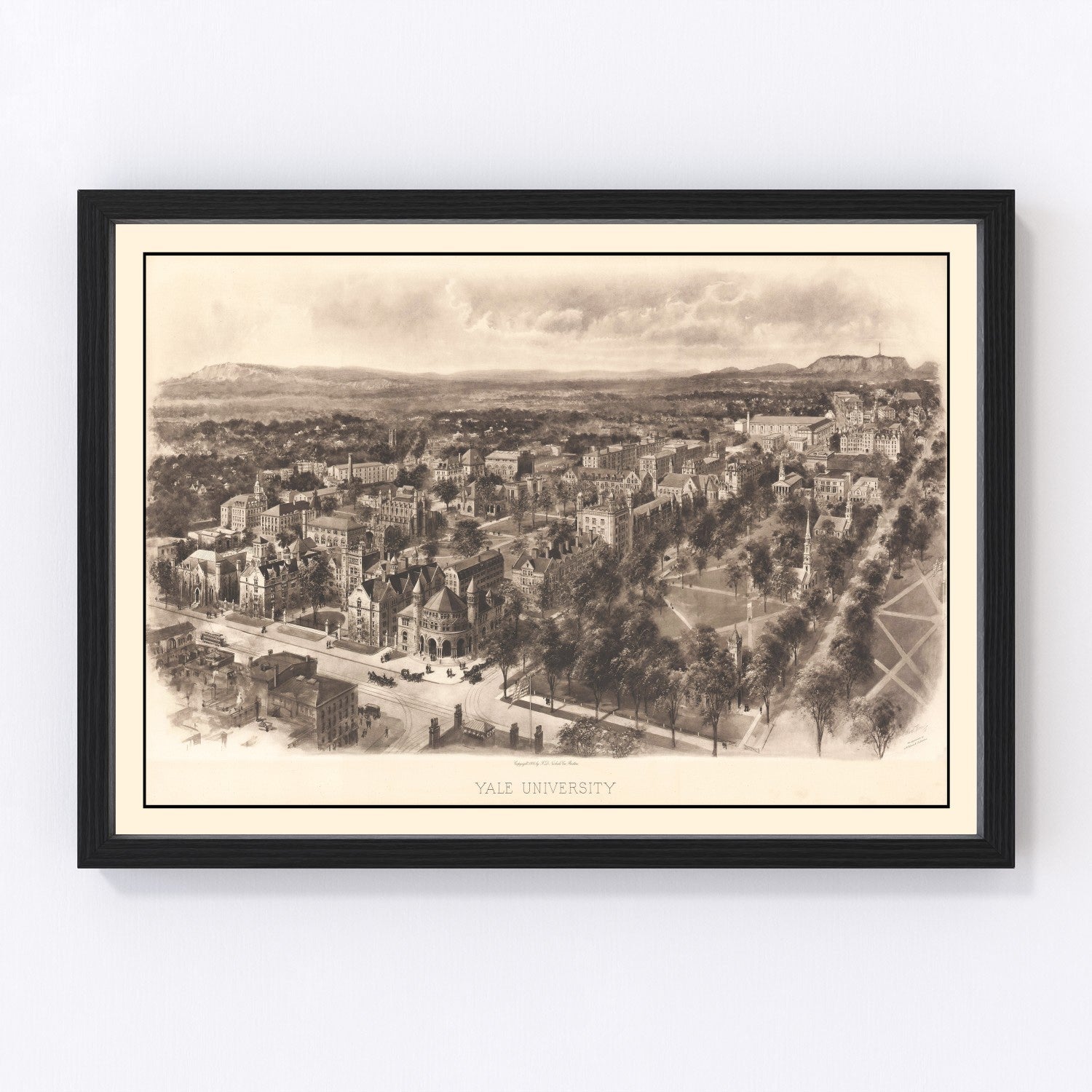 Vintage Map of Yale University, 1906