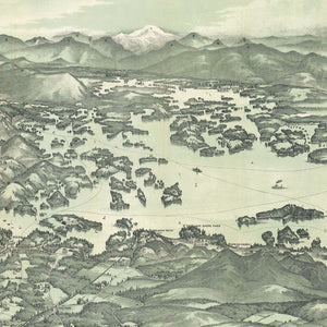 Vintage Map of Lake Winnipesaukee, New Hampshire 1909