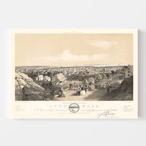 Vintage Map of Lynn, Massachusetts 1856