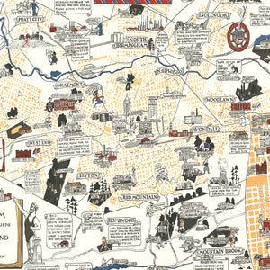 Vintage Map of Birmingham, Alabama 1938