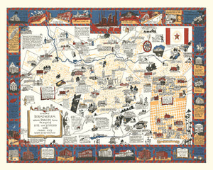 Vintage Map of Birmingham, Alabama 1938