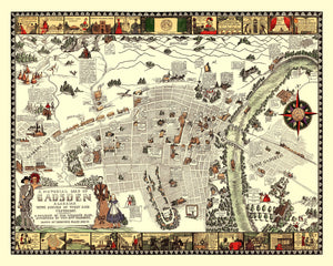Vintage Map of Gadsden, Alabama 1939