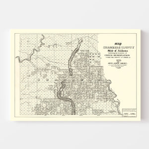 Vintage Map of Chambers County, Alabama 1974