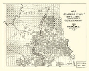 Vintage Map of Chambers County, Alabama 1974