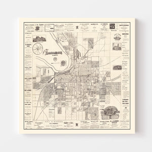 Vintage Map of Montgomery, Alabama 1899