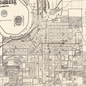 Vintage Map of Montgomery, Alabama 1899