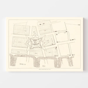 Vintage Map of Fort Charlotte, 1880