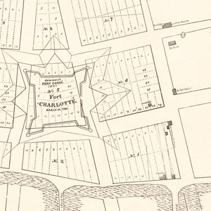Vintage Map of Fort Charlotte, 1880