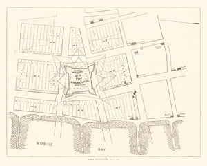 Vintage Map of Fort Charlotte, 1880